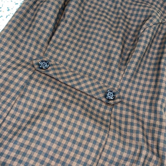 Vintage brown & black checkered clueless schoolgirl style shift dress - Picture 9 of 10